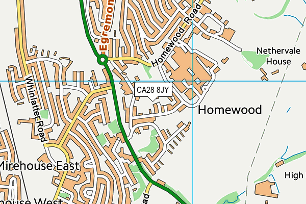 CA28 8JY map - OS VectorMap District (Ordnance Survey)