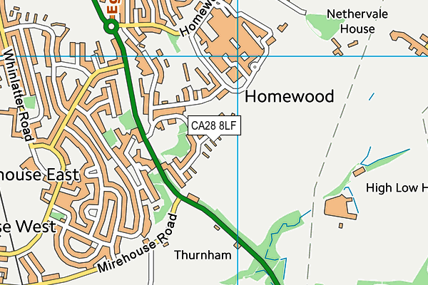 CA28 8LF map - OS VectorMap District (Ordnance Survey)