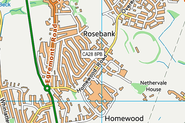 CA28 8PB map - OS VectorMap District (Ordnance Survey)