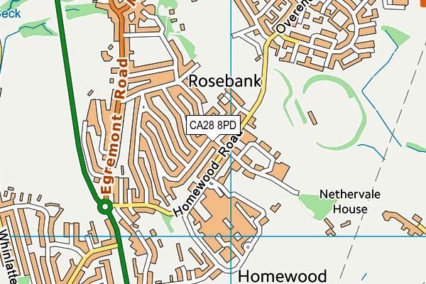 CA28 8PD map - OS VectorMap District (Ordnance Survey)