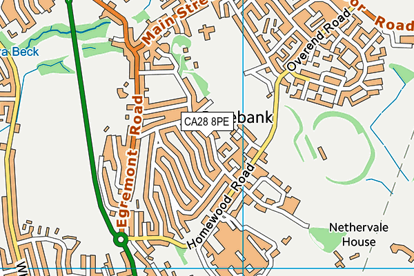 CA28 8PE map - OS VectorMap District (Ordnance Survey)