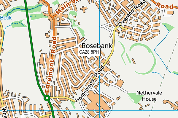 CA28 8PH map - OS VectorMap District (Ordnance Survey)