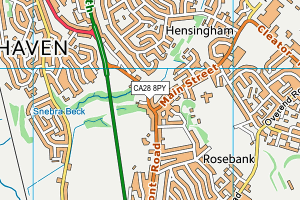 CA28 8PY map - OS VectorMap District (Ordnance Survey)