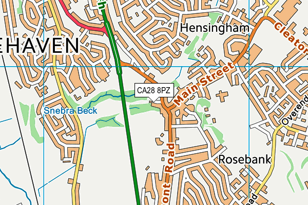 CA28 8PZ map - OS VectorMap District (Ordnance Survey)