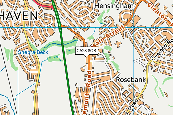 CA28 8QB map - OS VectorMap District (Ordnance Survey)