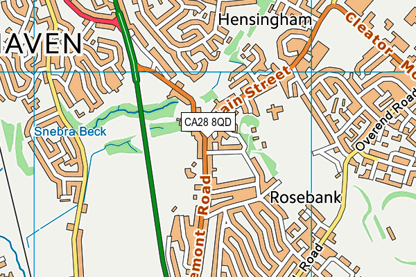 CA28 8QD map - OS VectorMap District (Ordnance Survey)