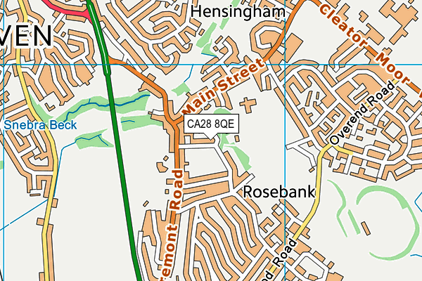 CA28 8QE map - OS VectorMap District (Ordnance Survey)