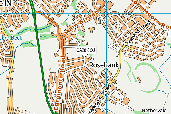 CA28 8QJ map - OS VectorMap District (Ordnance Survey)