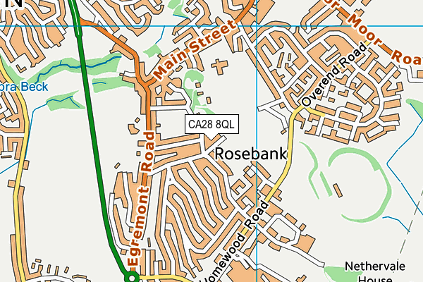 CA28 8QL map - OS VectorMap District (Ordnance Survey)