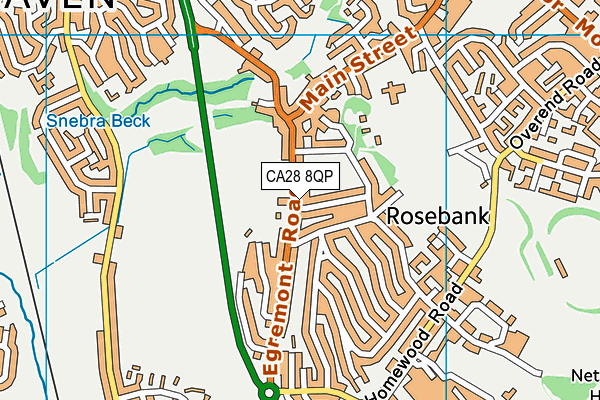 CA28 8QP map - OS VectorMap District (Ordnance Survey)