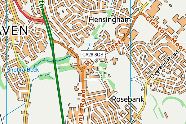 CA28 8QS map - OS VectorMap District (Ordnance Survey)