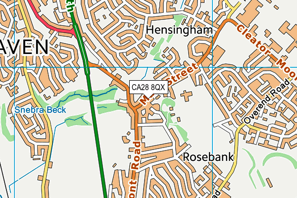 CA28 8QX map - OS VectorMap District (Ordnance Survey)