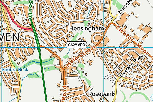 CA28 8RB map - OS VectorMap District (Ordnance Survey)