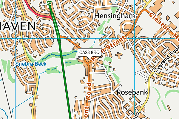 CA28 8RQ map - OS VectorMap District (Ordnance Survey)