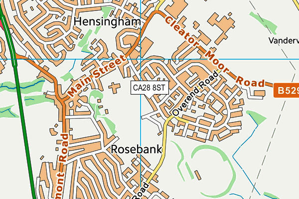 CA28 8ST map - OS VectorMap District (Ordnance Survey)