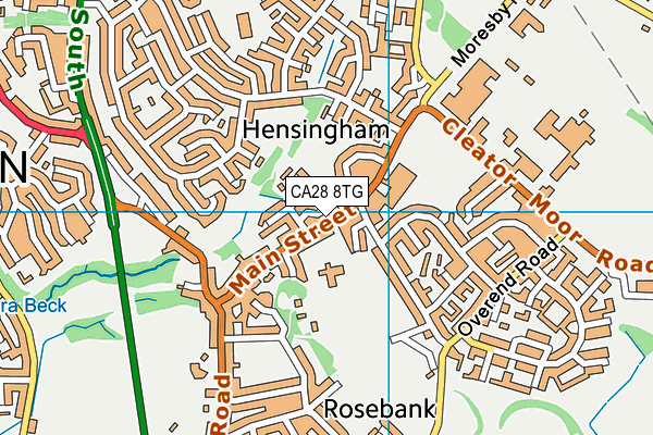 CA28 8TG map - OS VectorMap District (Ordnance Survey)