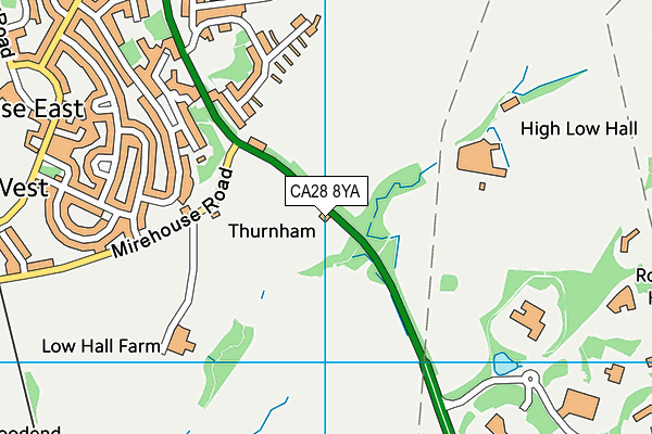 CA28 8YA map - OS VectorMap District (Ordnance Survey)