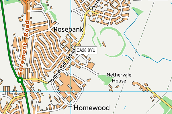 CA28 8YU map - OS VectorMap District (Ordnance Survey)