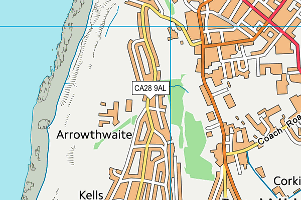 CA28 9AL map - OS VectorMap District (Ordnance Survey)