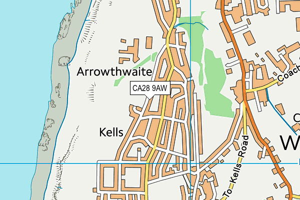 CA28 9AW map - OS VectorMap District (Ordnance Survey)