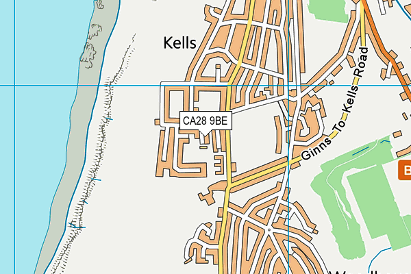 CA28 9BE map - OS VectorMap District (Ordnance Survey)