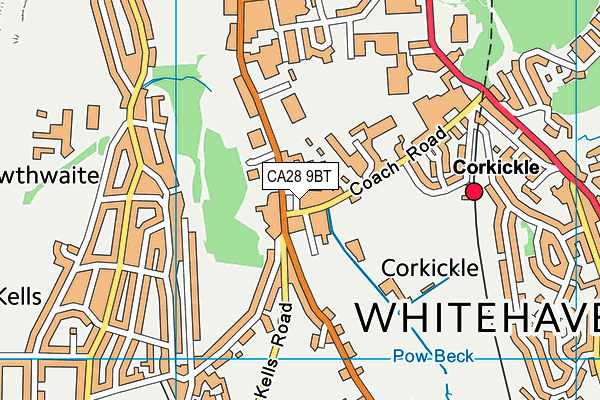 CA28 9BT map - OS VectorMap District (Ordnance Survey)