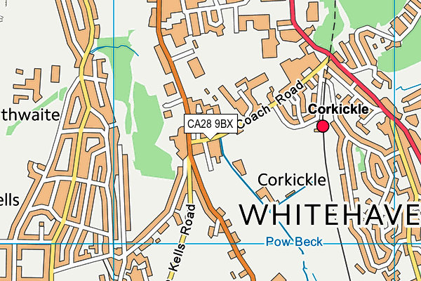 CA28 9BX map - OS VectorMap District (Ordnance Survey)