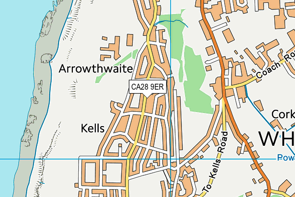 CA28 9ER map - OS VectorMap District (Ordnance Survey)