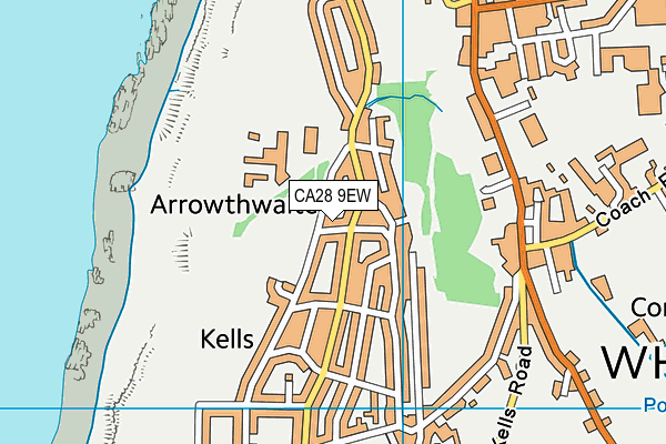 CA28 9EW map - OS VectorMap District (Ordnance Survey)