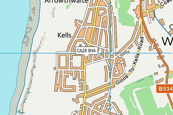 CA28 9HA map - OS VectorMap District (Ordnance Survey)