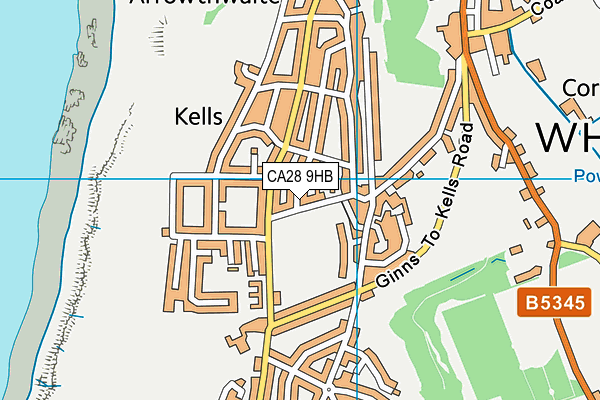 CA28 9HB map - OS VectorMap District (Ordnance Survey)