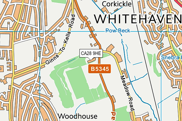 CA28 9HE map - OS VectorMap District (Ordnance Survey)