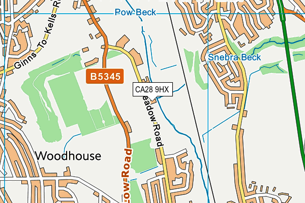 CA28 9HX map - OS VectorMap District (Ordnance Survey)