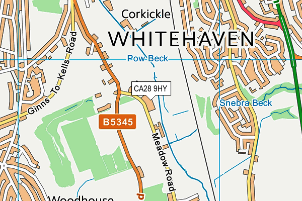 CA28 9HY map - OS VectorMap District (Ordnance Survey)