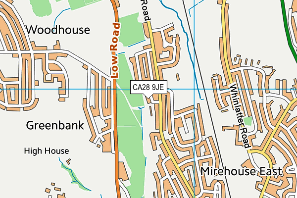 CA28 9JE map - OS VectorMap District (Ordnance Survey)