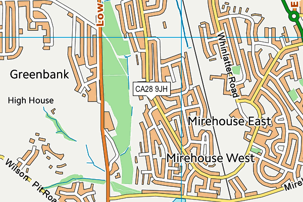 CA28 9JH map - OS VectorMap District (Ordnance Survey)