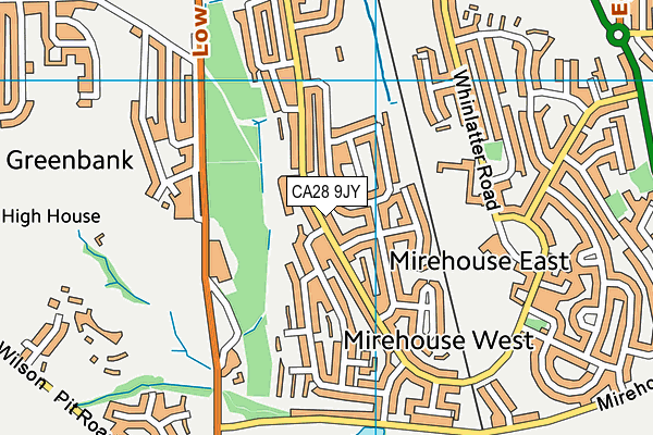 CA28 9JY map - OS VectorMap District (Ordnance Survey)