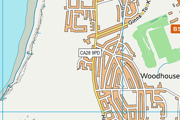 CA28 9PD map - OS VectorMap District (Ordnance Survey)