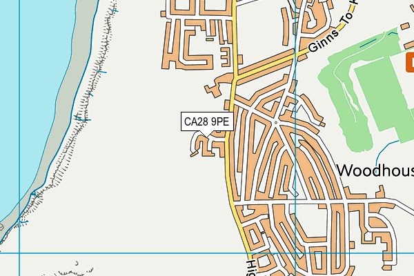 CA28 9PE map - OS VectorMap District (Ordnance Survey)