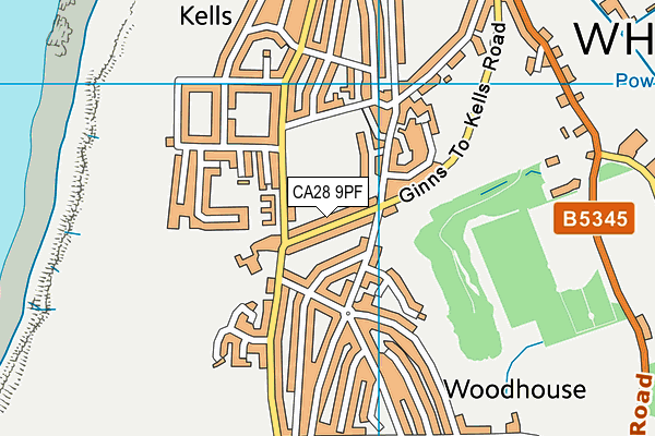 CA28 9PF map - OS VectorMap District (Ordnance Survey)