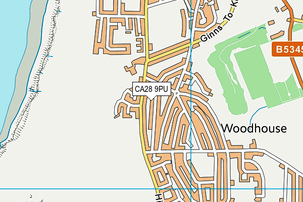 CA28 9PU map - OS VectorMap District (Ordnance Survey)