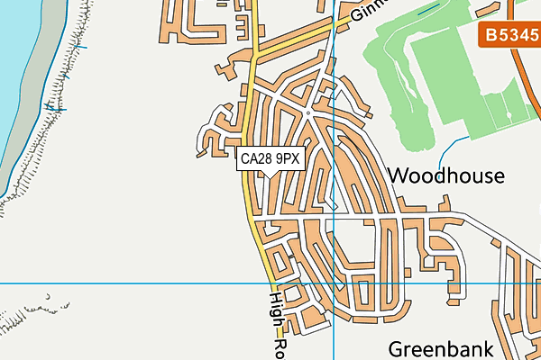 CA28 9PX map - OS VectorMap District (Ordnance Survey)