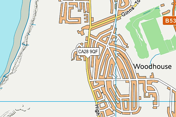 CA28 9QF map - OS VectorMap District (Ordnance Survey)