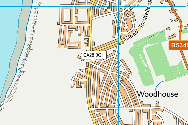 CA28 9QH map - OS VectorMap District (Ordnance Survey)