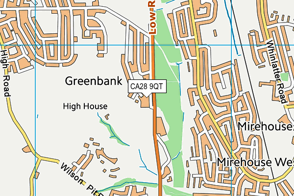 Greenbank map (CA28 9QT) - OS VectorMap District (Ordnance Survey)