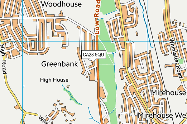 CA28 9QU map - OS VectorMap District (Ordnance Survey)