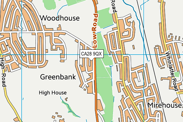 CA28 9QX map - OS VectorMap District (Ordnance Survey)