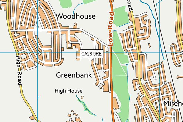 CA28 9RE map - OS VectorMap District (Ordnance Survey)