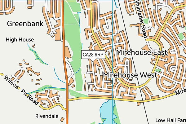 CA28 9RP map - OS VectorMap District (Ordnance Survey)