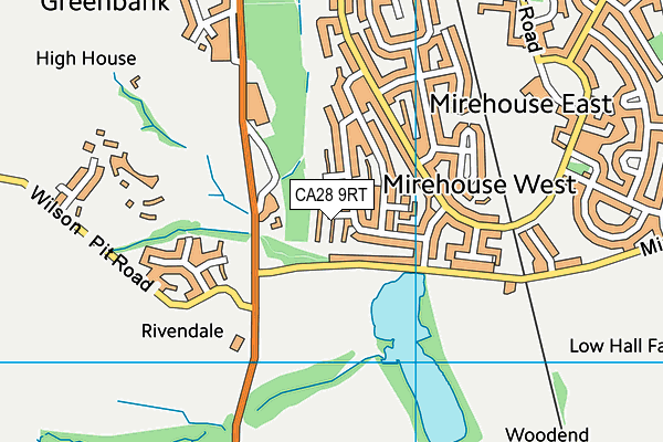 CA28 9RT map - OS VectorMap District (Ordnance Survey)